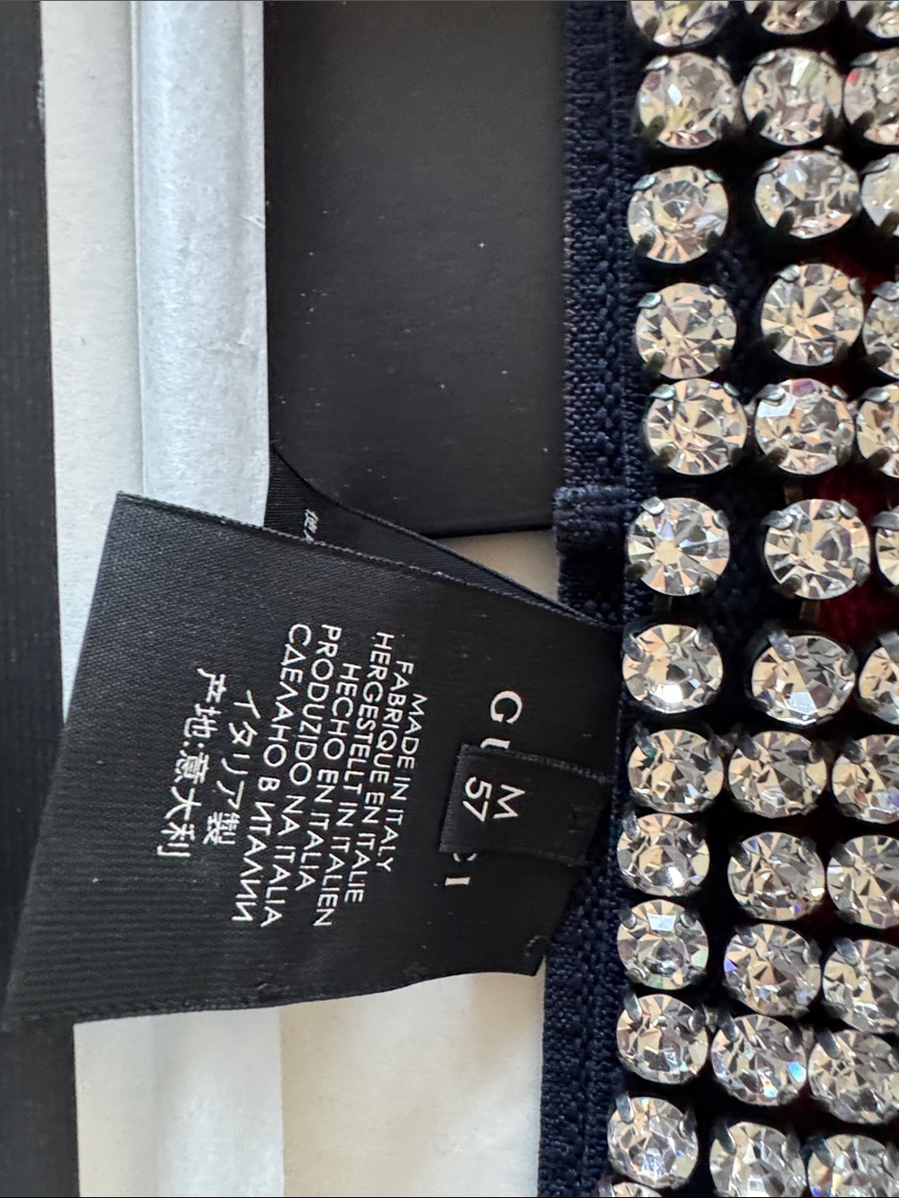 Gucci navy & red  Crystal-Embellished Stretch headband.. - Picture 5 of 14